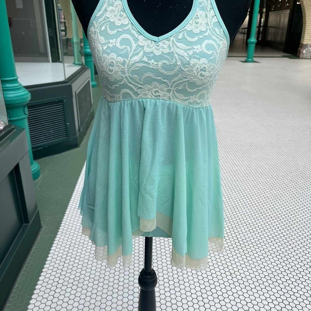Mint Green Lace Tank Top